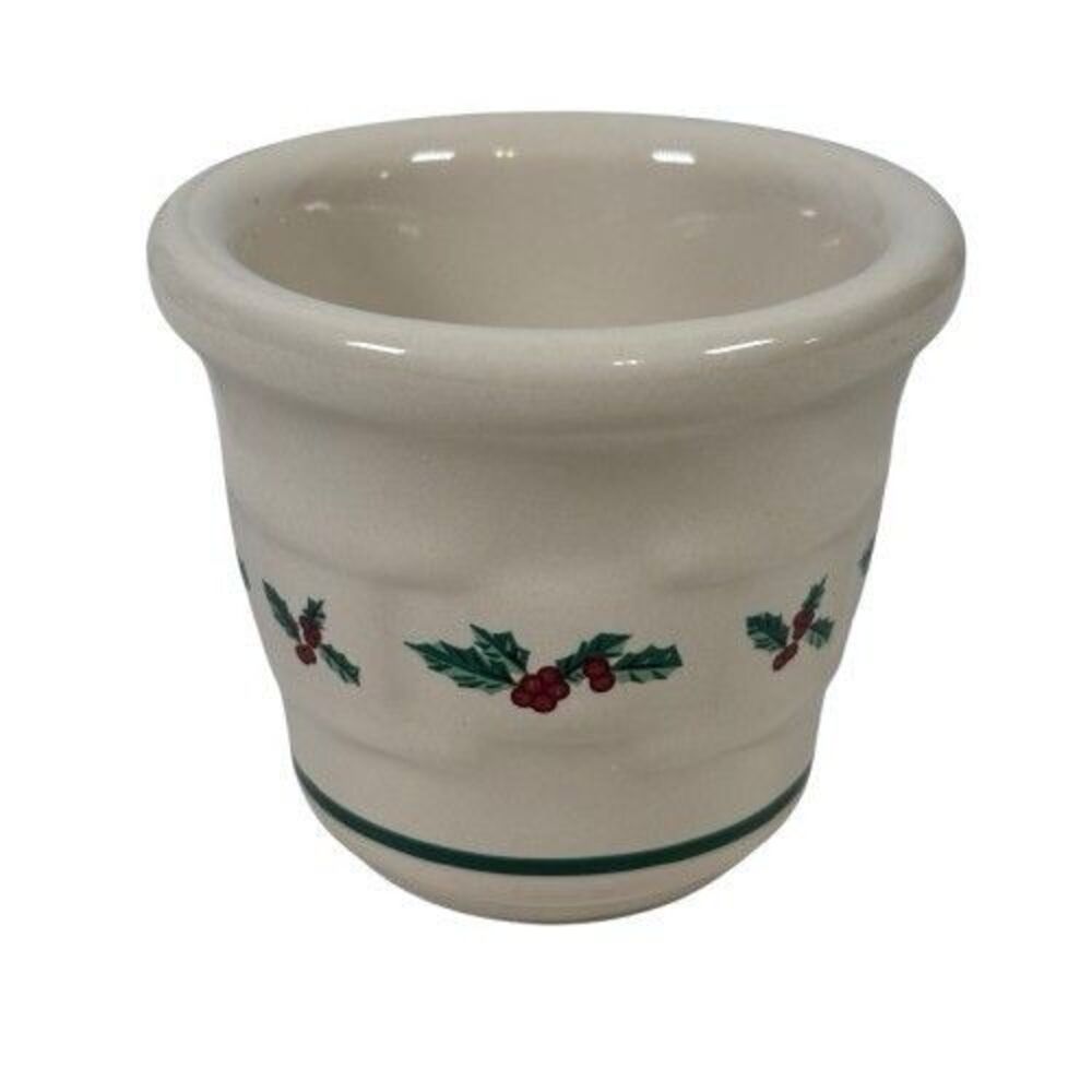 Longaberger Pottery Woven Traditions Holly Votive Candle Toothpick Match Holder